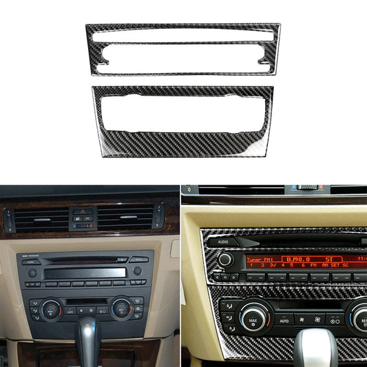 Carbon Fiber Air Conditioning CD Control Panel Decor Trim for BMW E90 2006-2011