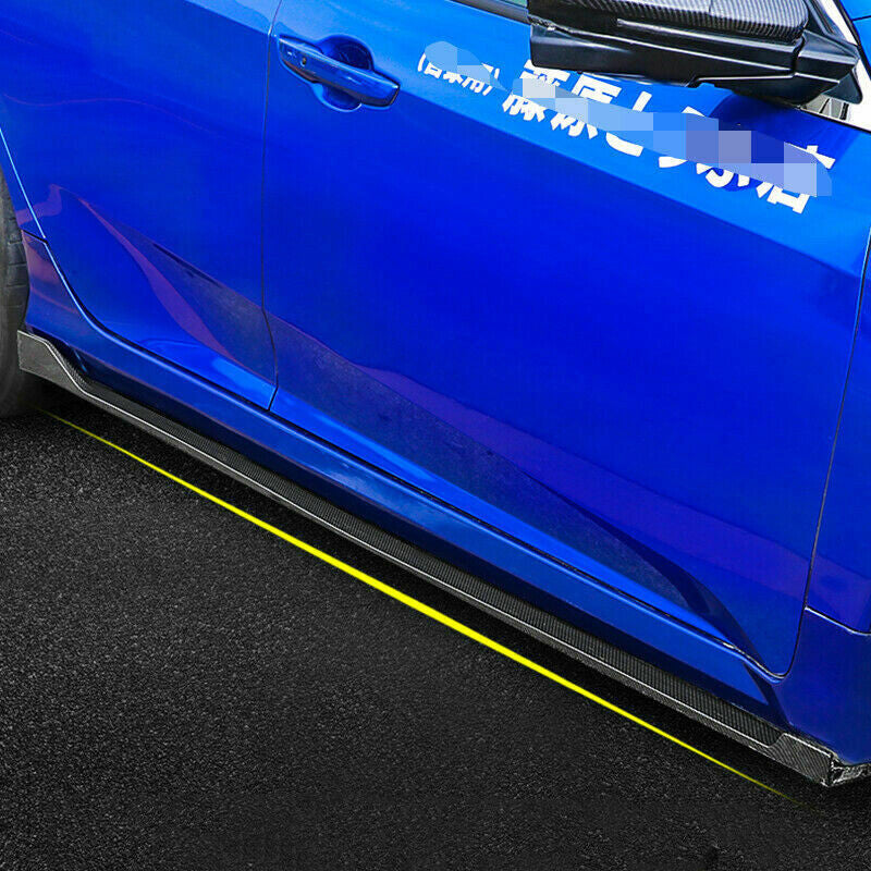 for Honda for Civic 16-21 Carbon fiber Side Skirts spoiler Extensions Body Kit Refit