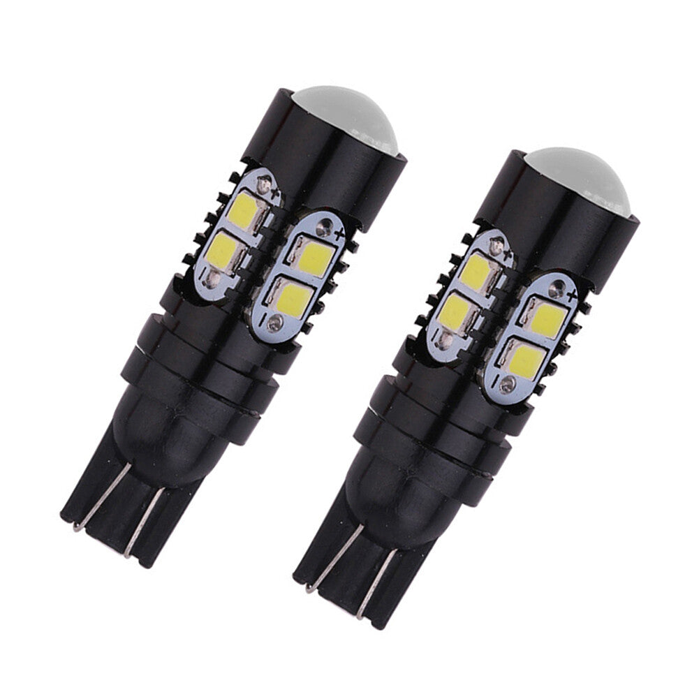 2pcs LED Bulbs Bright Lights Lamps T10 2323 10-SMD 12V 24V Pure White Car