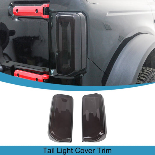 Rear Tail Light LED Lamp Cover Trim Guard for Ford Bronco 2021-2023 Smoked Black