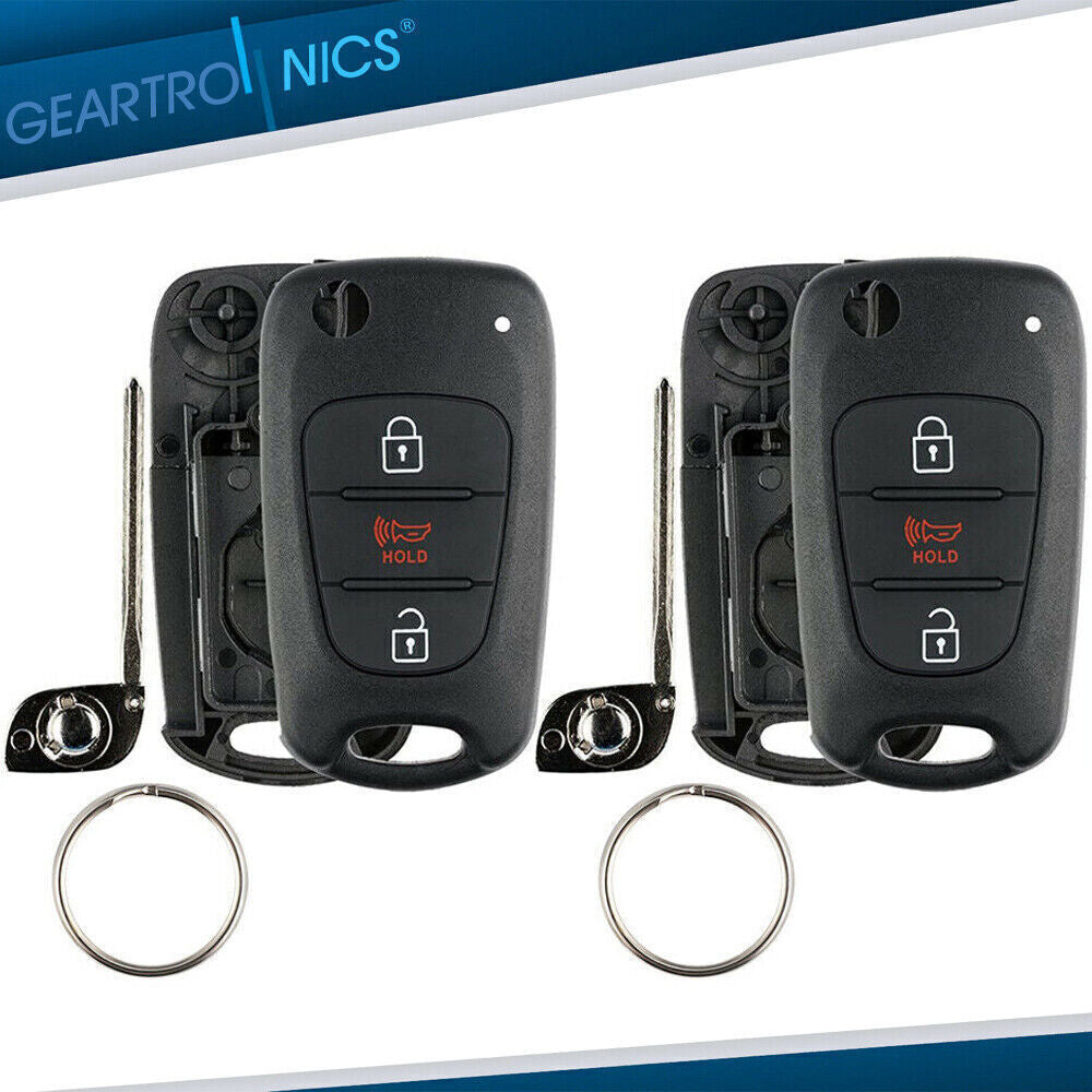 2 For 2011 2012 2013 for Kia Soul Keyless Flip Remote Car Key Fob Shell Case Pad