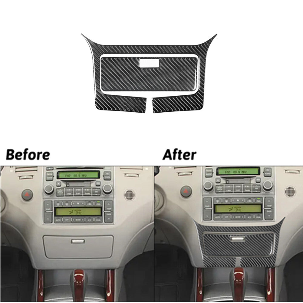 2Pcs Carbon Fiber Interior Center Storage Cover Trim for Hyundai Azera 2006-2011
