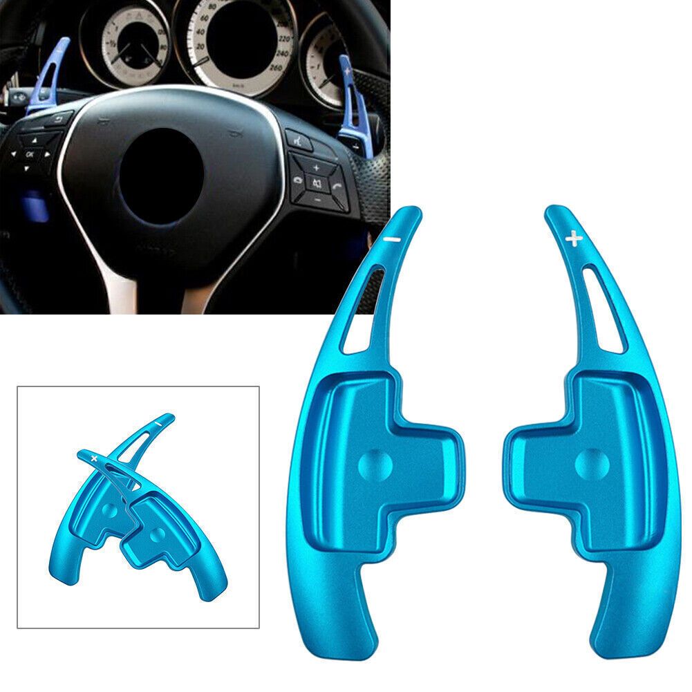 Steering Wheel Paddle Shift Extension Blue Fit M- for Benz A B E R M GLK SLK Class