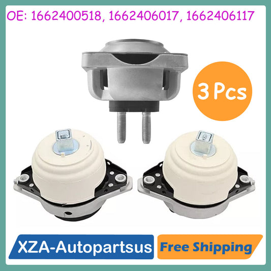 3Pcs Transmission+Engine Motor Mounts Kit for Mercedes W166 ML550 GL450 GLS550