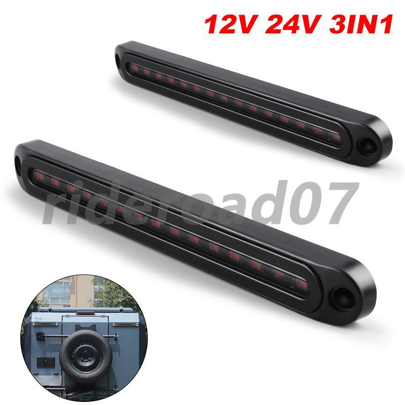 2x LED Truck Sequential Flowing Turn Signal Stop Brake Tail Strip DRL Light Bar