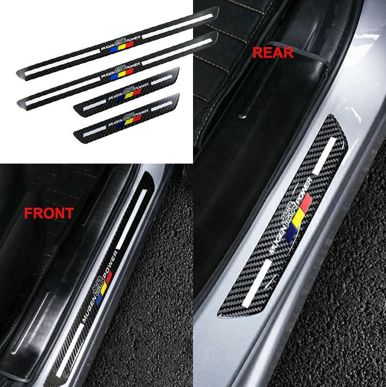 4-piece car door and window protection sticker badge decorative strip carbon for Honda