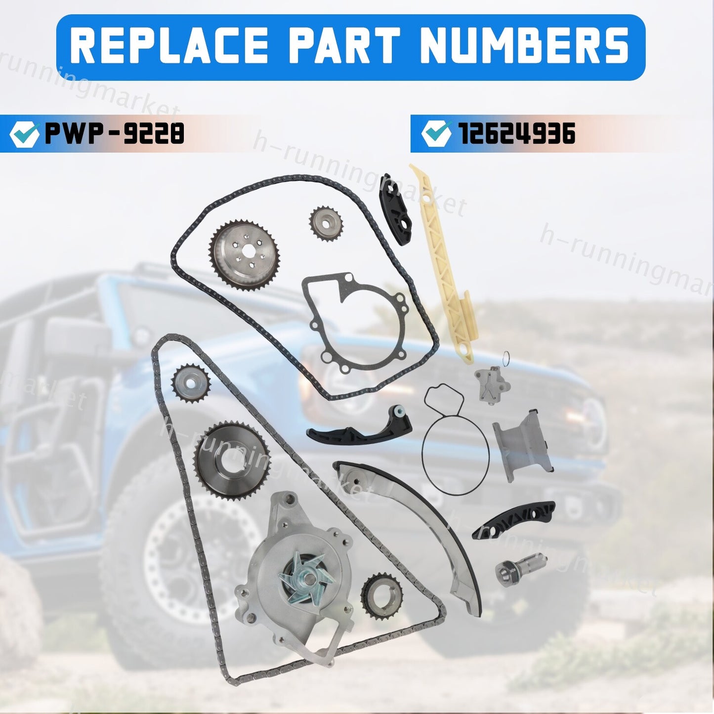 Timing Chain Kit Water Pump For 2010-2015 for Chevrolet Equinox for GMC 2.4L 12624936