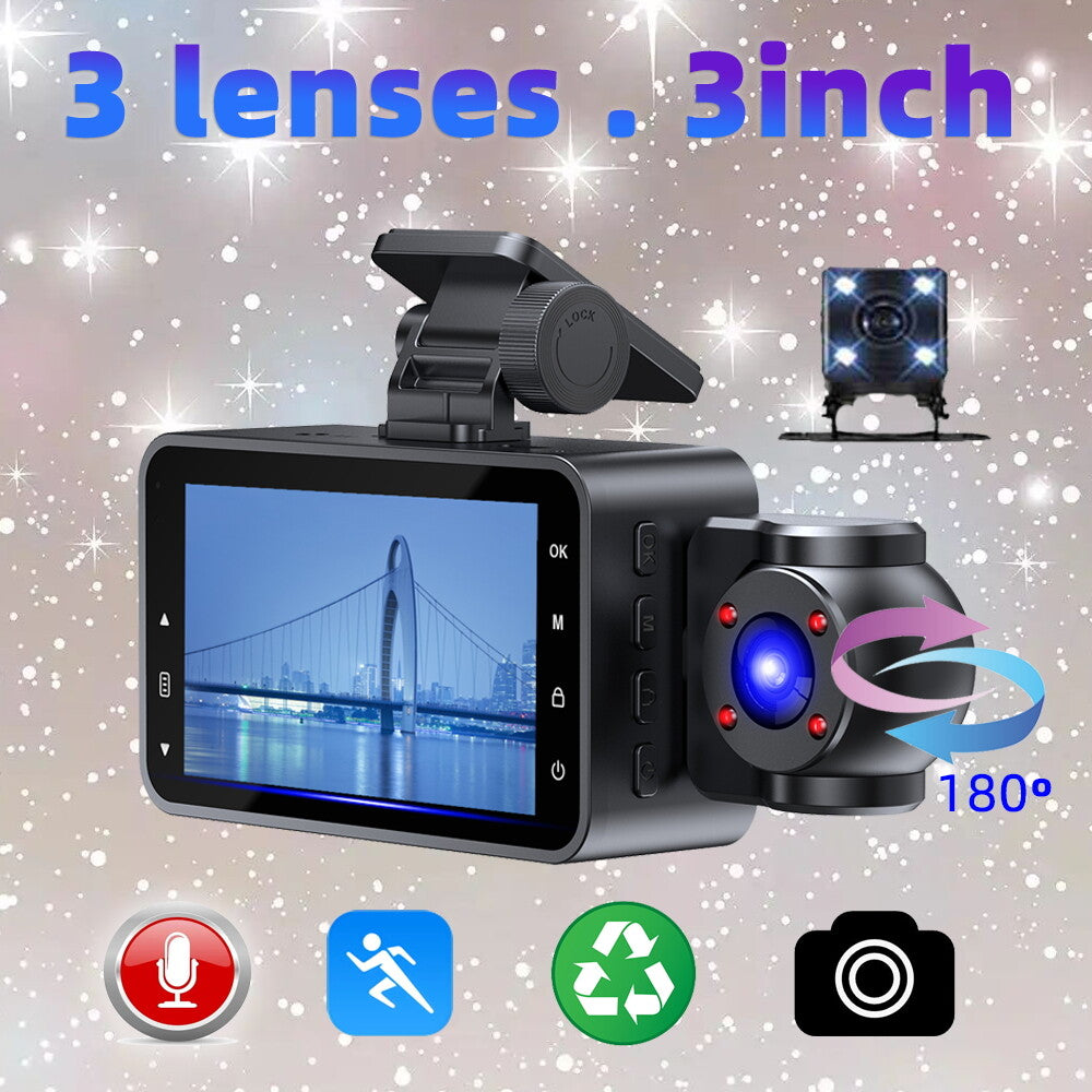 3in 1080P DVR Car Dash Cam Camera Video Recorder WIFI Loop Recording G-Sensor