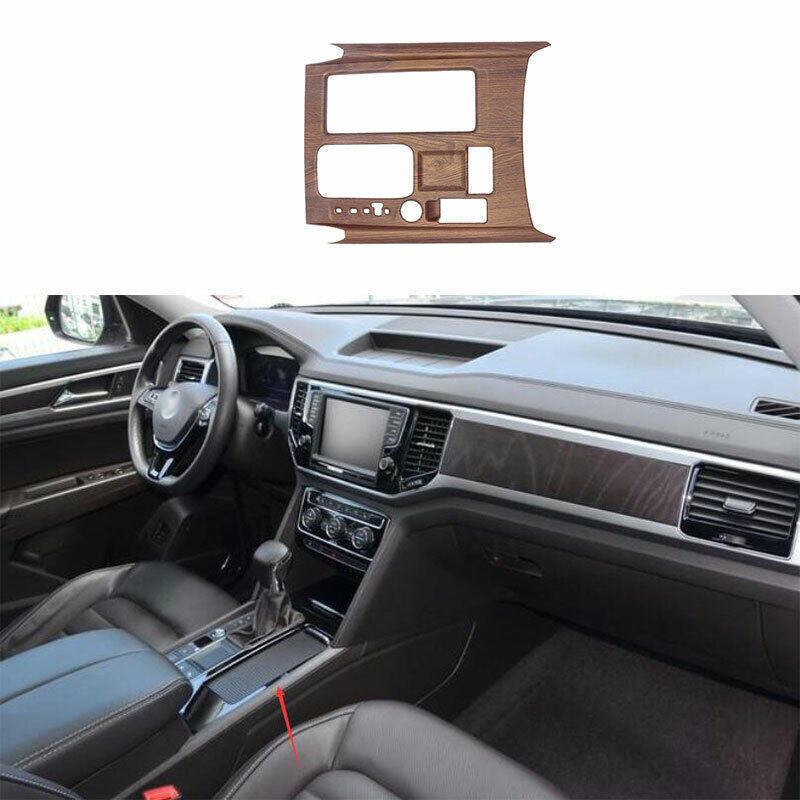 for Volkswagen Atlas 18-2023 ABS Wood Grain Middle Console Gear Shift Frame Trim
