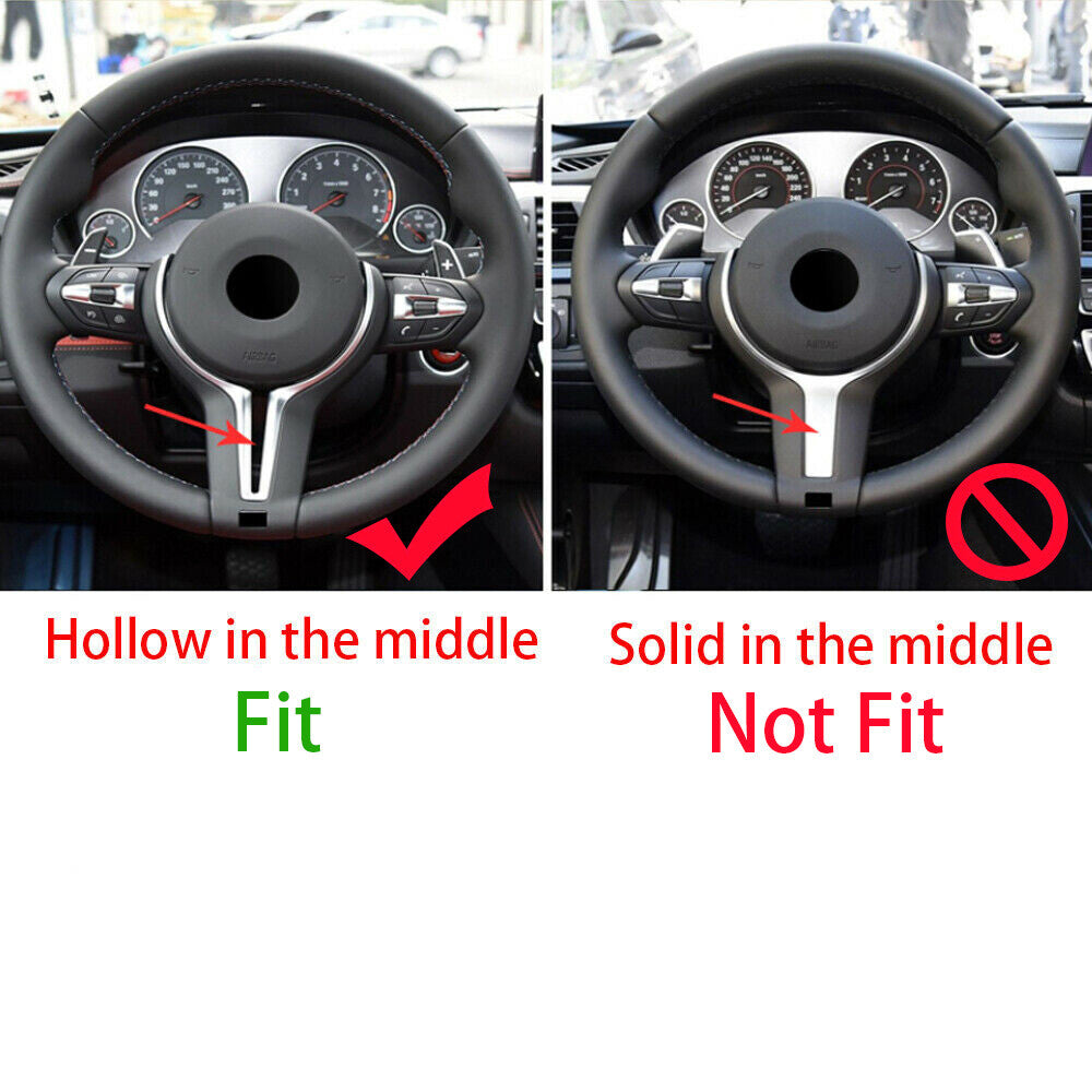 Carbon Fiber ABS Steering Wheel Panel Trim for BMW 2 3 4 Serie M3 M4 M5 X5 X6 X3