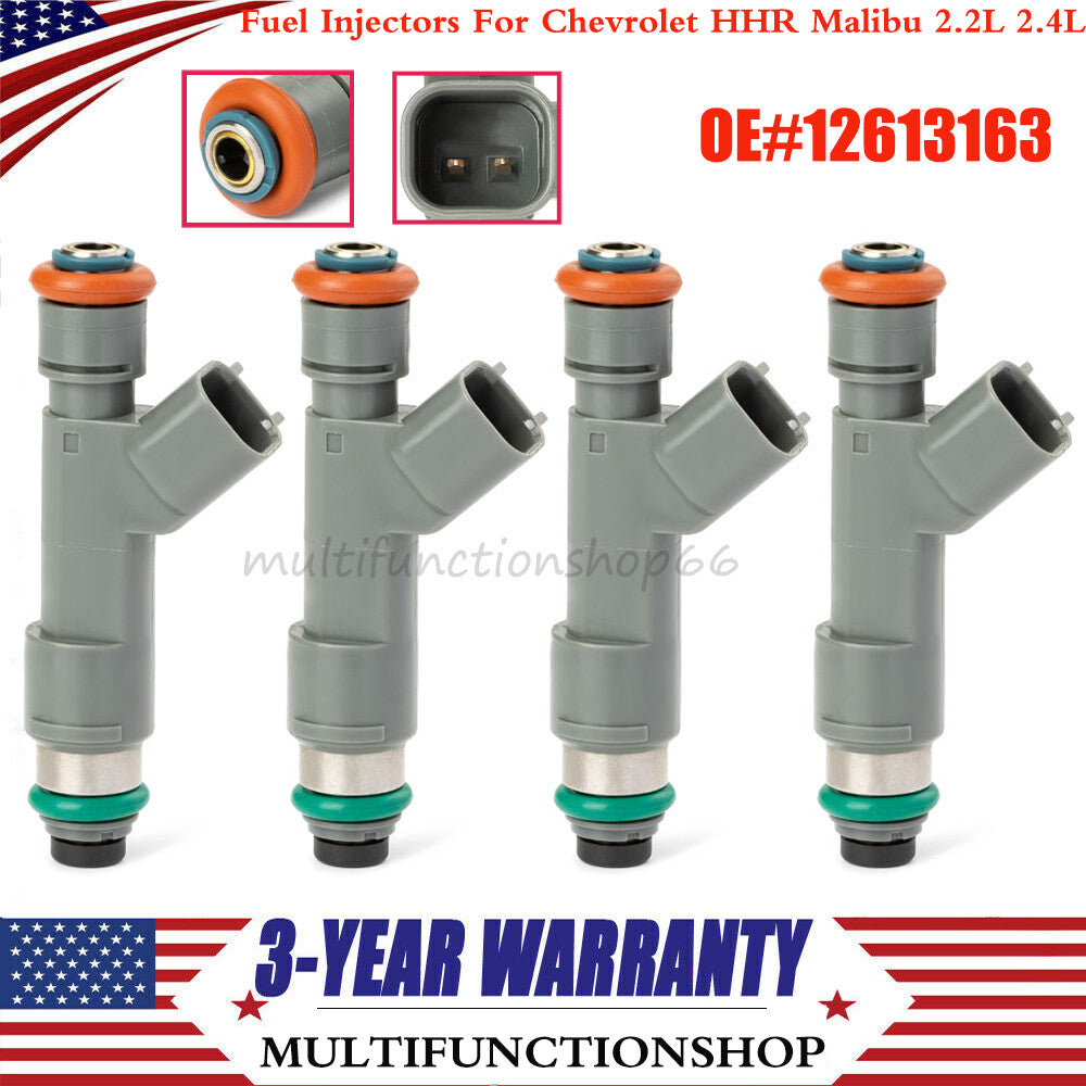 4x Fuel Injector 12613163 for Chevrolet HHR Malibu 2009-2011 2010-2012 2.2L 2.4L