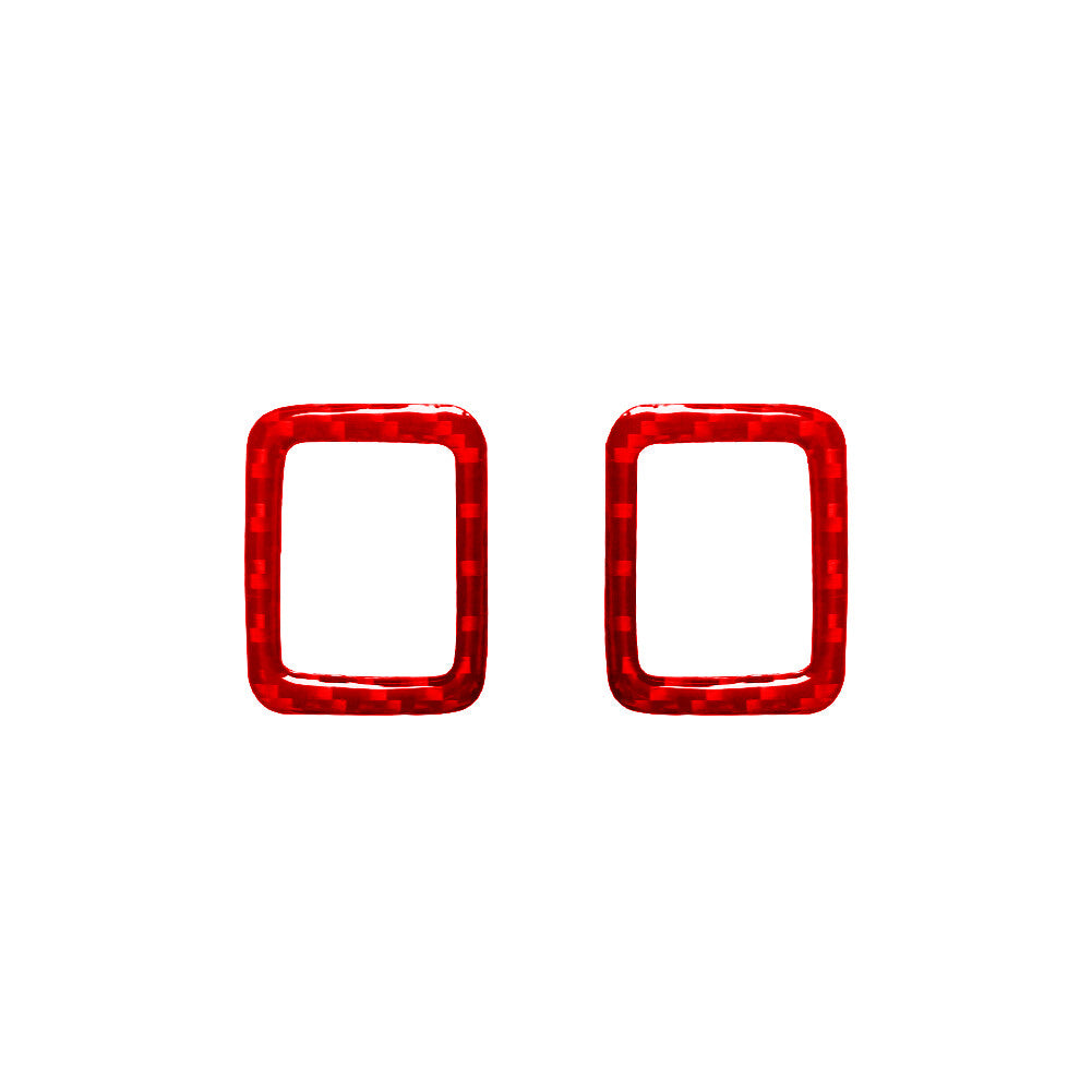 2x Red Carbon Fiber Door Lock Cover Trim for Land Rover Discovery Sport 2015-19