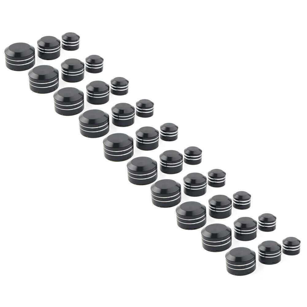 10X Black CNC Inner 11mm Motorcycle Bolt Topper Caps Cover Fit for Harley