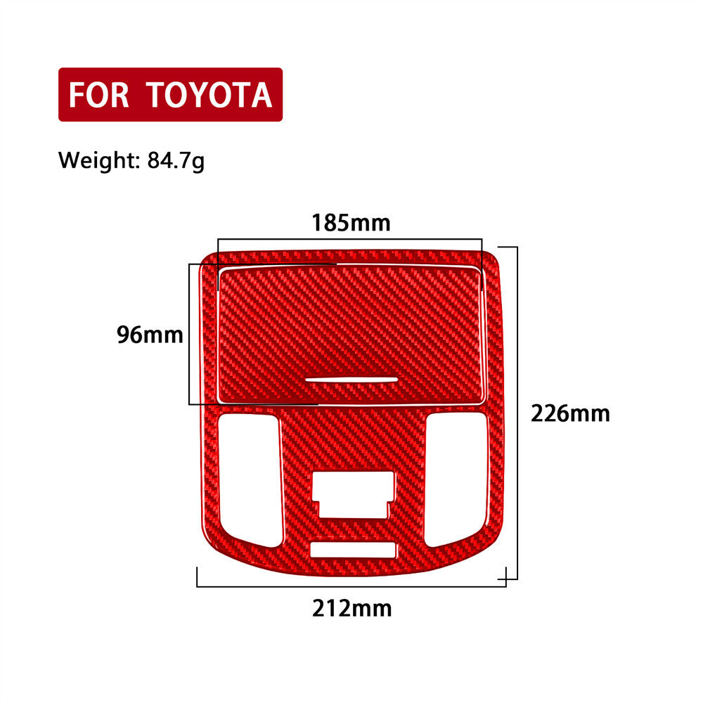 For Toyot@ Hilux Revo 15-21 Front Reading Light Lamp Panel Trim Red Carbon Fiber