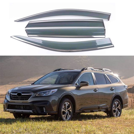 Chrome Trim Side Window Visors Guard Vent Deflectors for Subaru Outback 2020-23