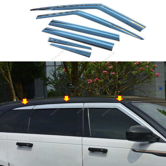 6p for Range Rover Velar 2018-2023 silver Window Visor Vent Sun Shade Rain Guard