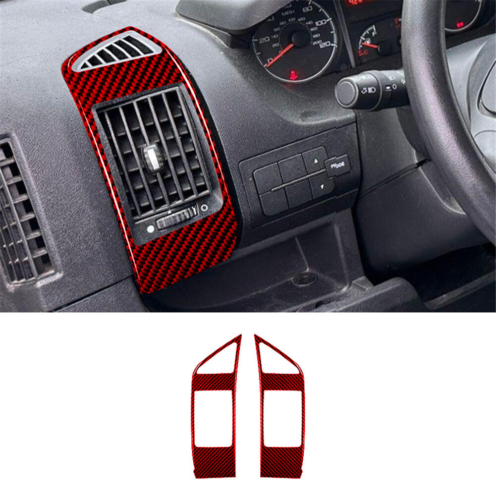 2X Red Carbon Fiber Side Vent Outlet Frame Cover Trim for Ram Promaster 2014-21
