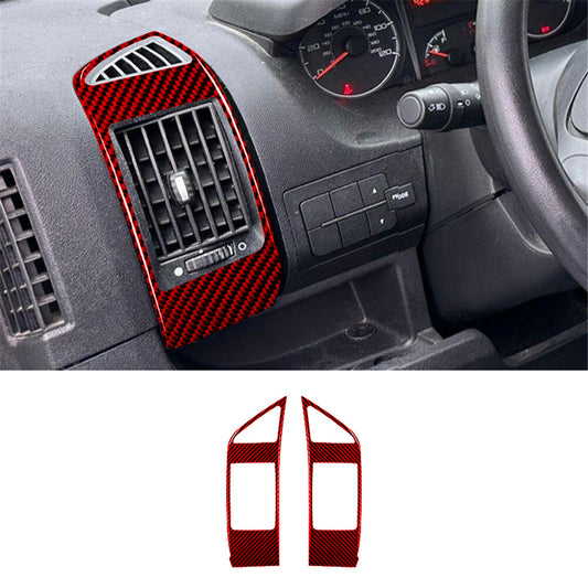 2X Red Carbon Fiber Side Vent Outlet Frame Cover Trim for Ram Promaster 2014-21