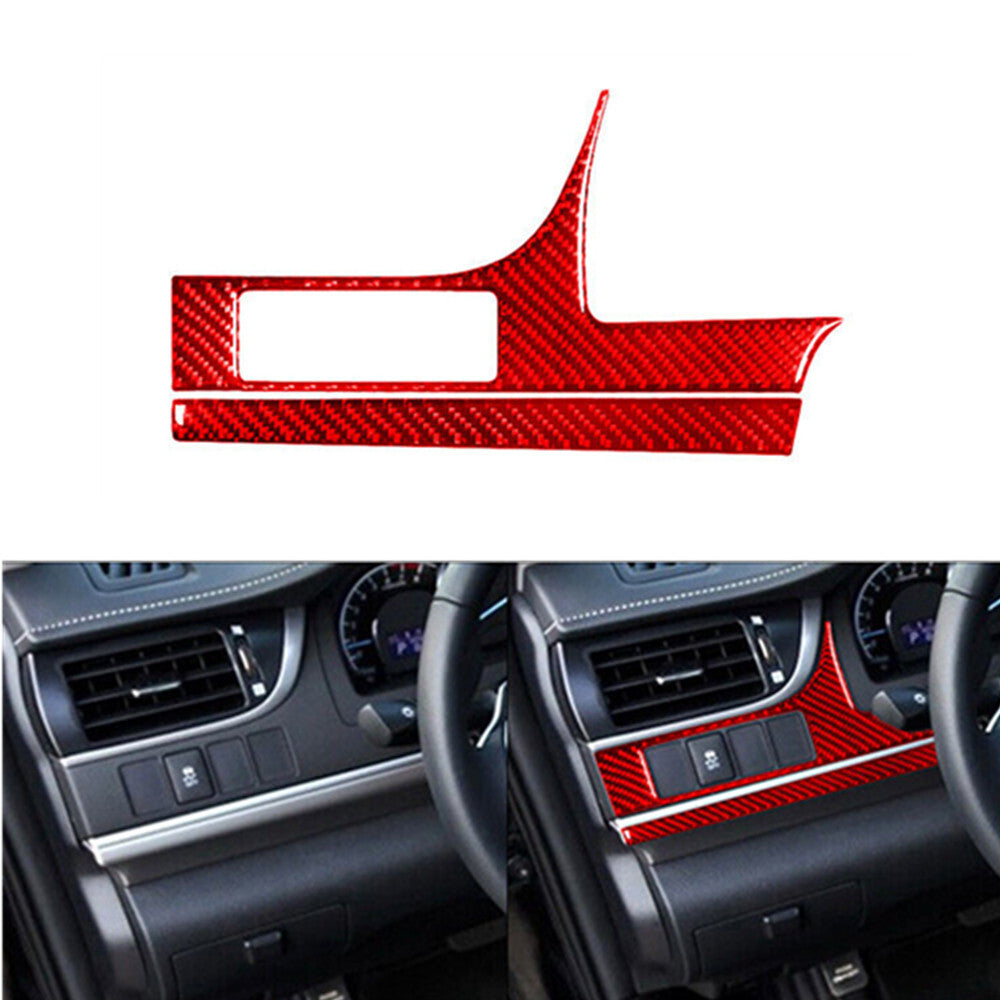 Red for Toyota for Camry 2012-2014 Carbon Fiber Lighting Control Button Frame Cover