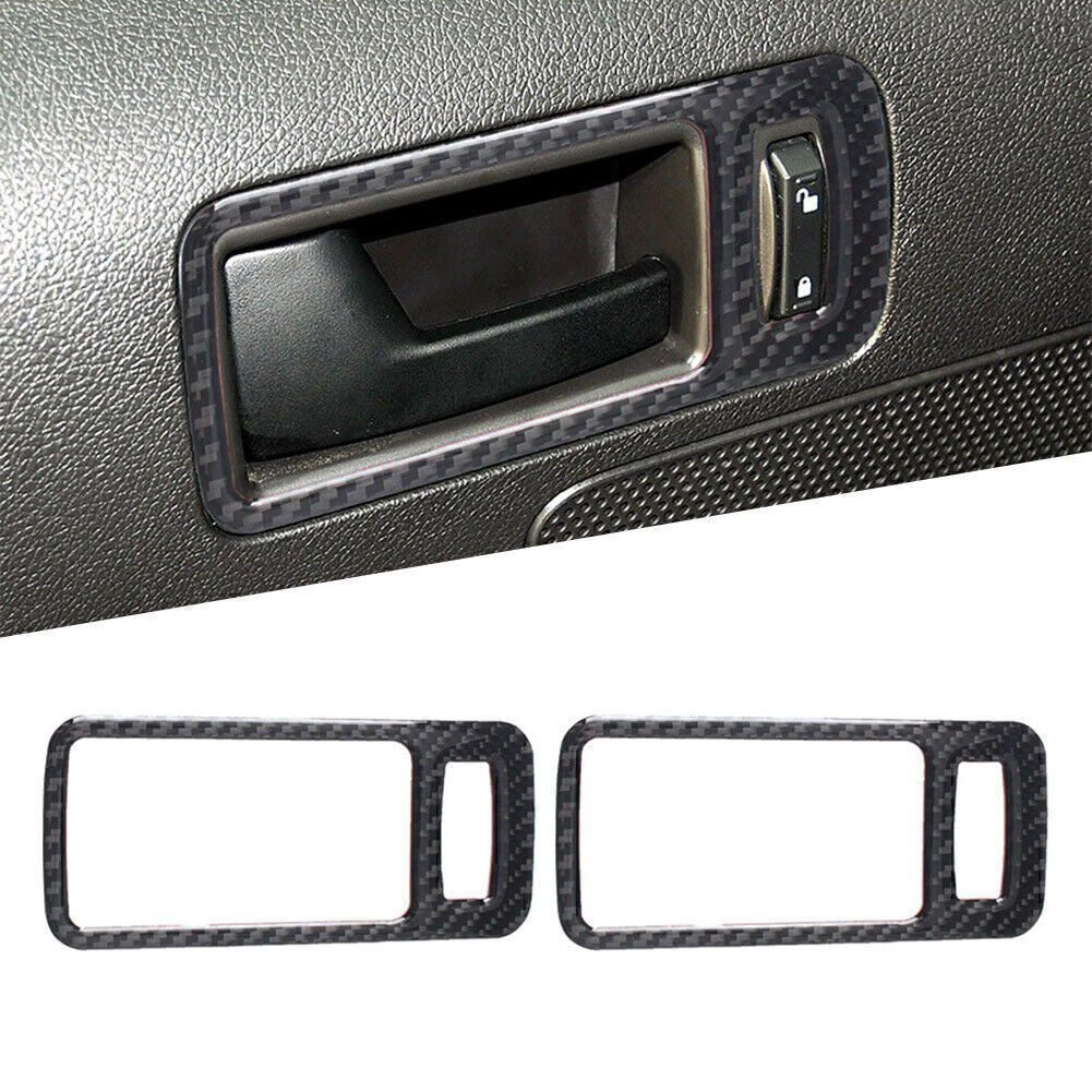 2x Carbon Fiber Interior Door Handle Bowl Trim Fit for Ford for Mustang 2009-13