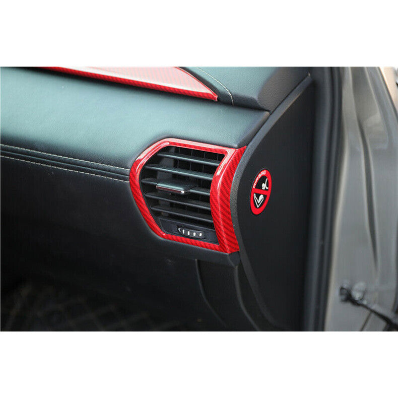 for Lexus NX200t 300h 2015-21 Red Carbon Fiber Console LR Air Outlet Vent cover