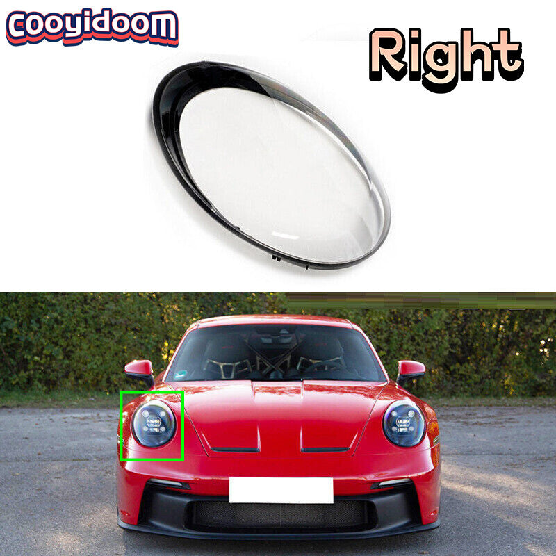 Right Headlight Lens Cover Shell for Porsche 911 2018 2019-2022