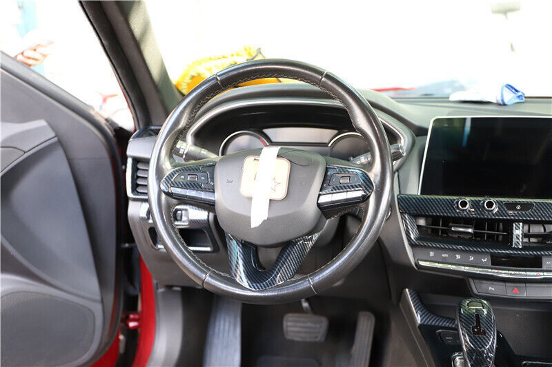for Cadillac CT5 2020-24 ABS Carbon Fiber Steering Wheel Moulding Cover Trim 3P
