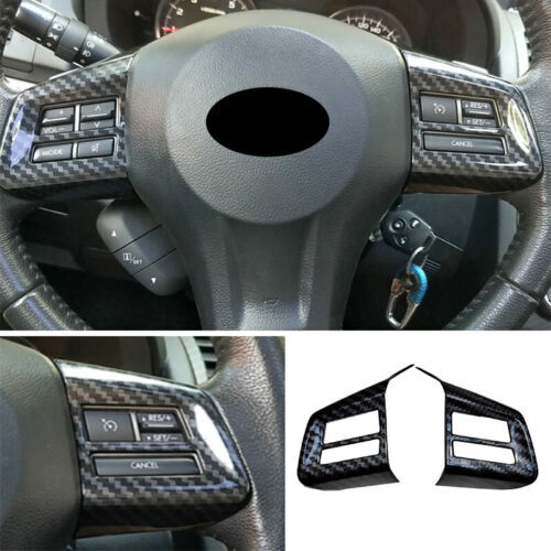 for Subaru XV Crosstrek 12-14 Carbon Fiber ABS Steering Wheel Switch Cover Trim