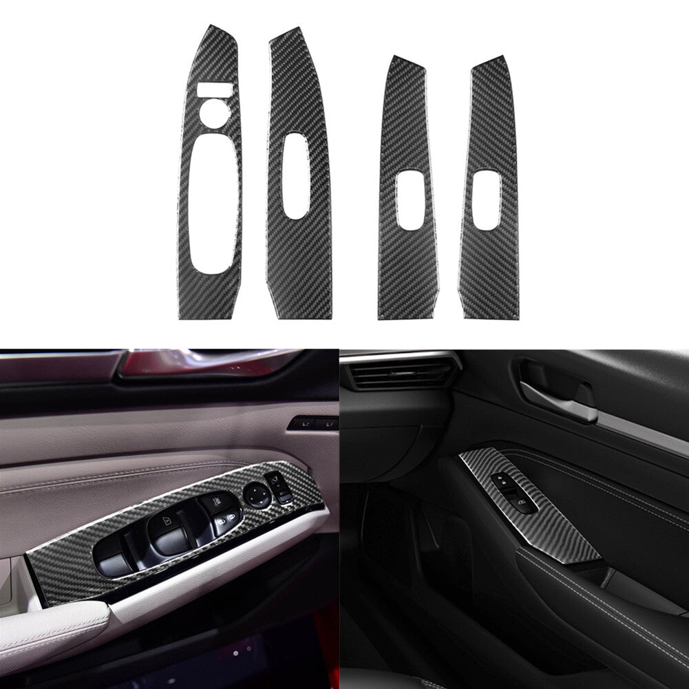 4Pcs Carbon Fiber Door Window Control Panel Cover for Nissan Altima 2019-2022