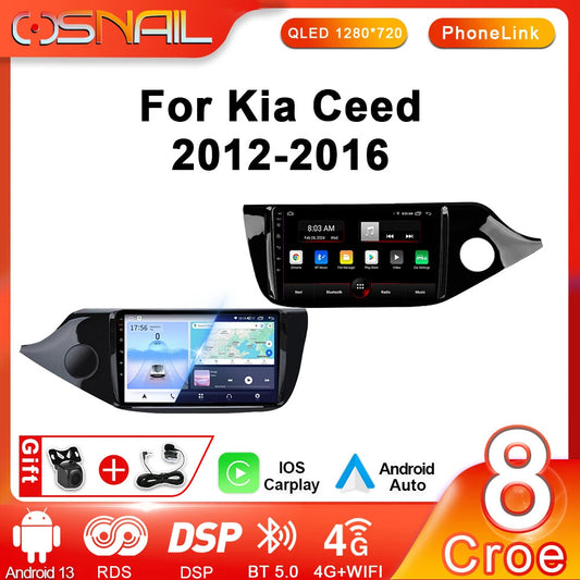 Auto CarPlay Car Radio Screen for KIA Ceed 2012-2016 GPS Multimedia Video Player