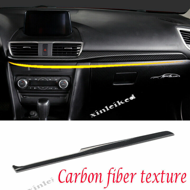 for Mazda 3 Axela 2017-18 ABS Carbon Fiber Center Console Molding Strip Trim 1x
