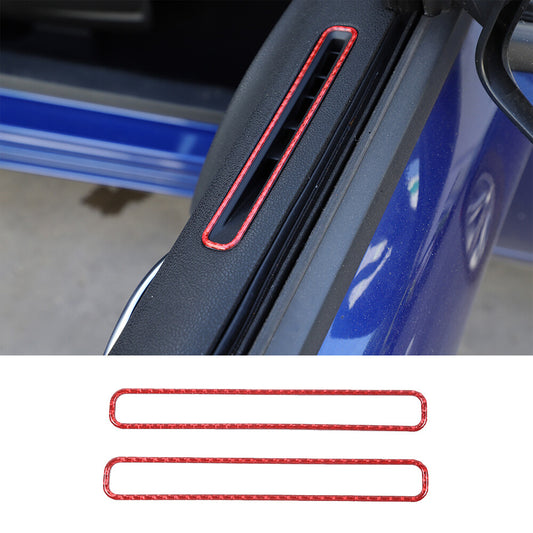 2¡ÁRed Carbon Fiber Door A/c Air Outlet Vent Panel Trim for Dodge Charger 2015-22