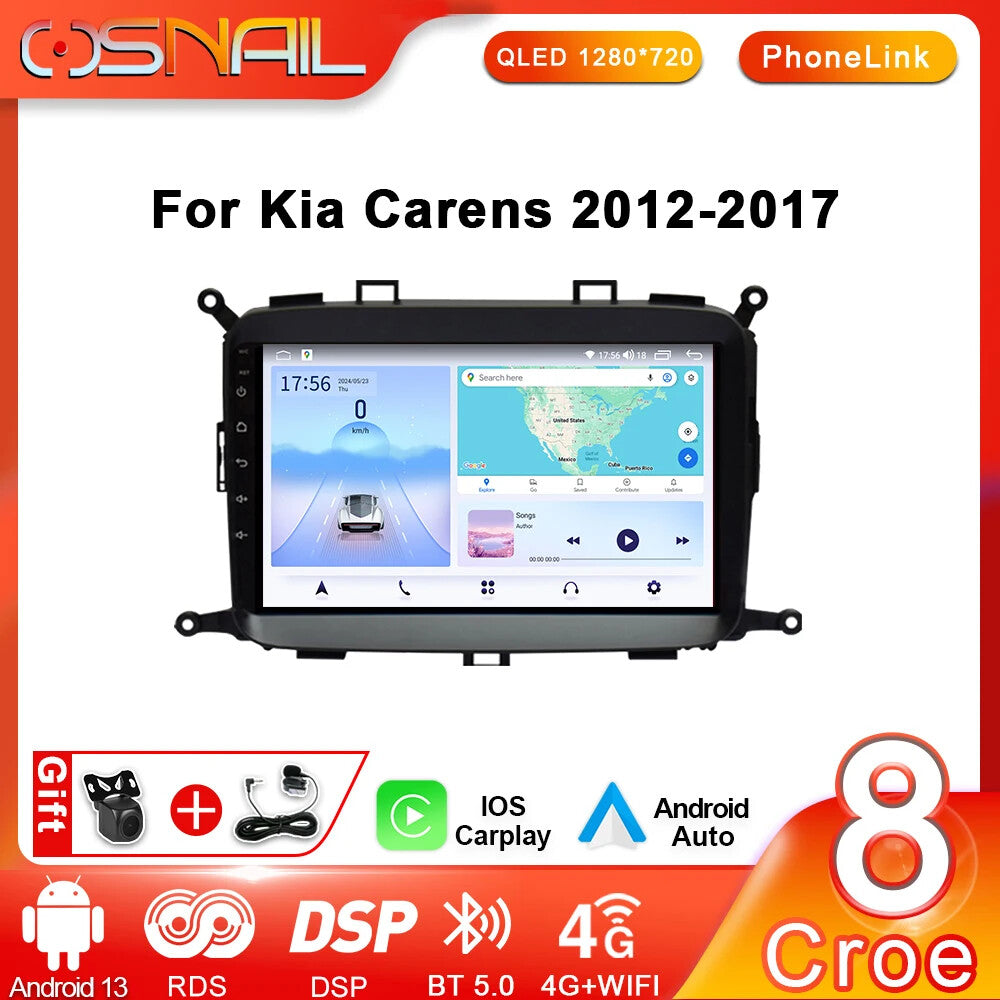 Android Auto CarPlay Screen for Kia Carens 2012-2017 Car Stereo Radio GPS Player