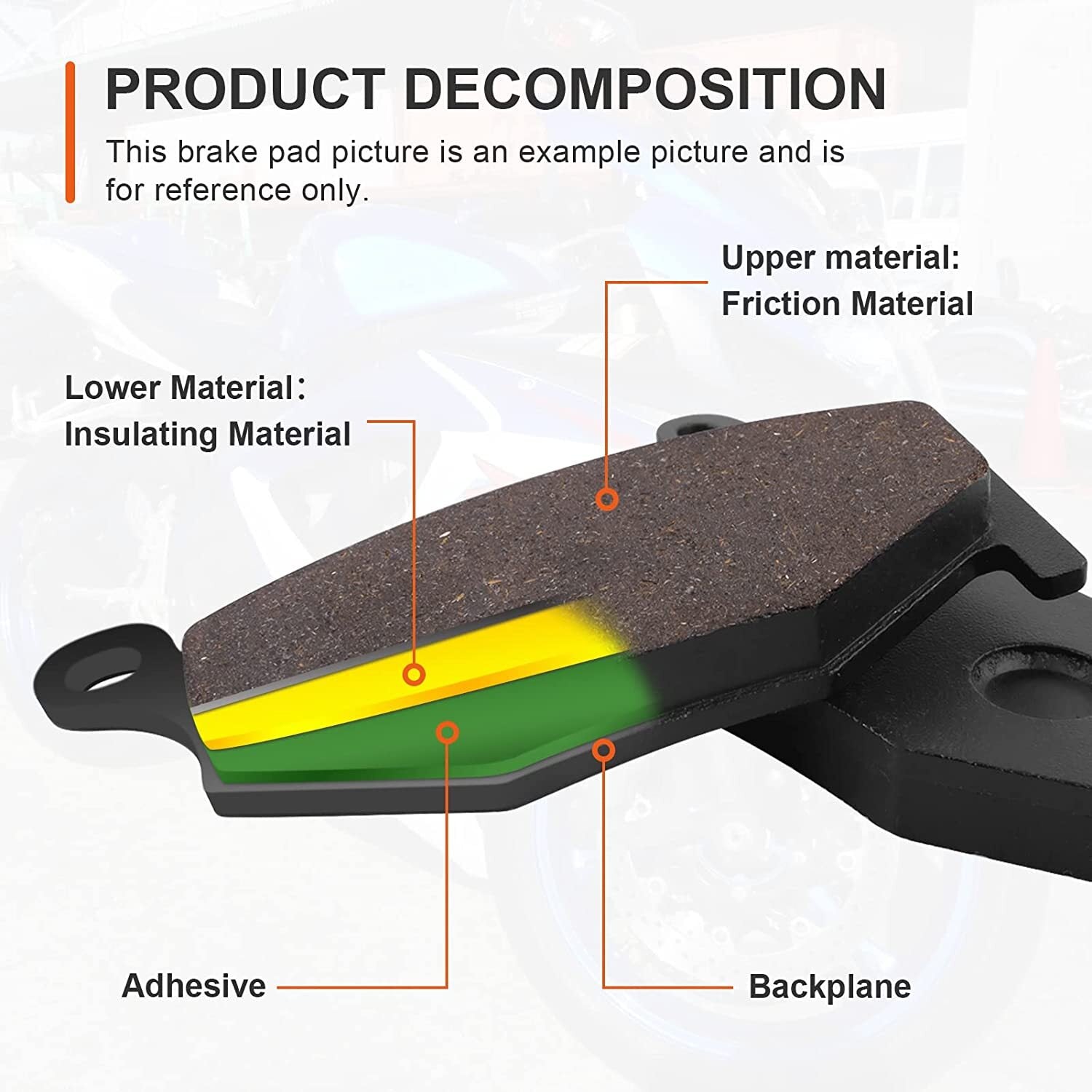 Brake Pads for Suzuki GSXR600 GSXR750 Hayabusa 2008-2012 DL1000 Vstrom 2014-2020