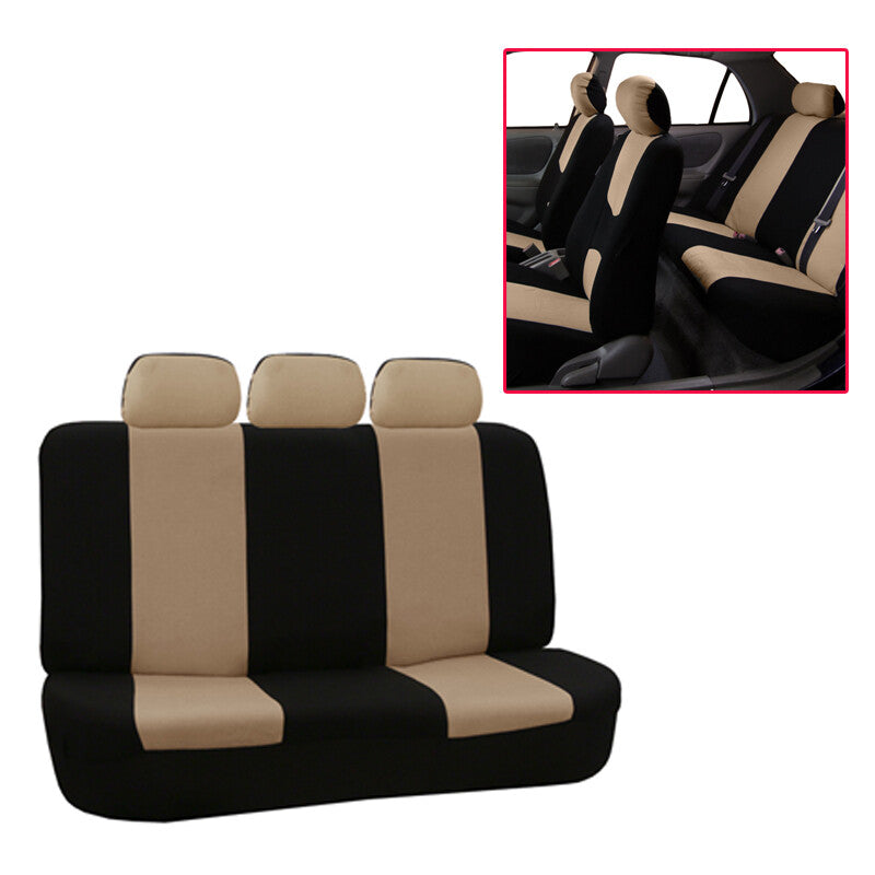 Beige 9-piece low-back flat fabric for seat cover set for car seats