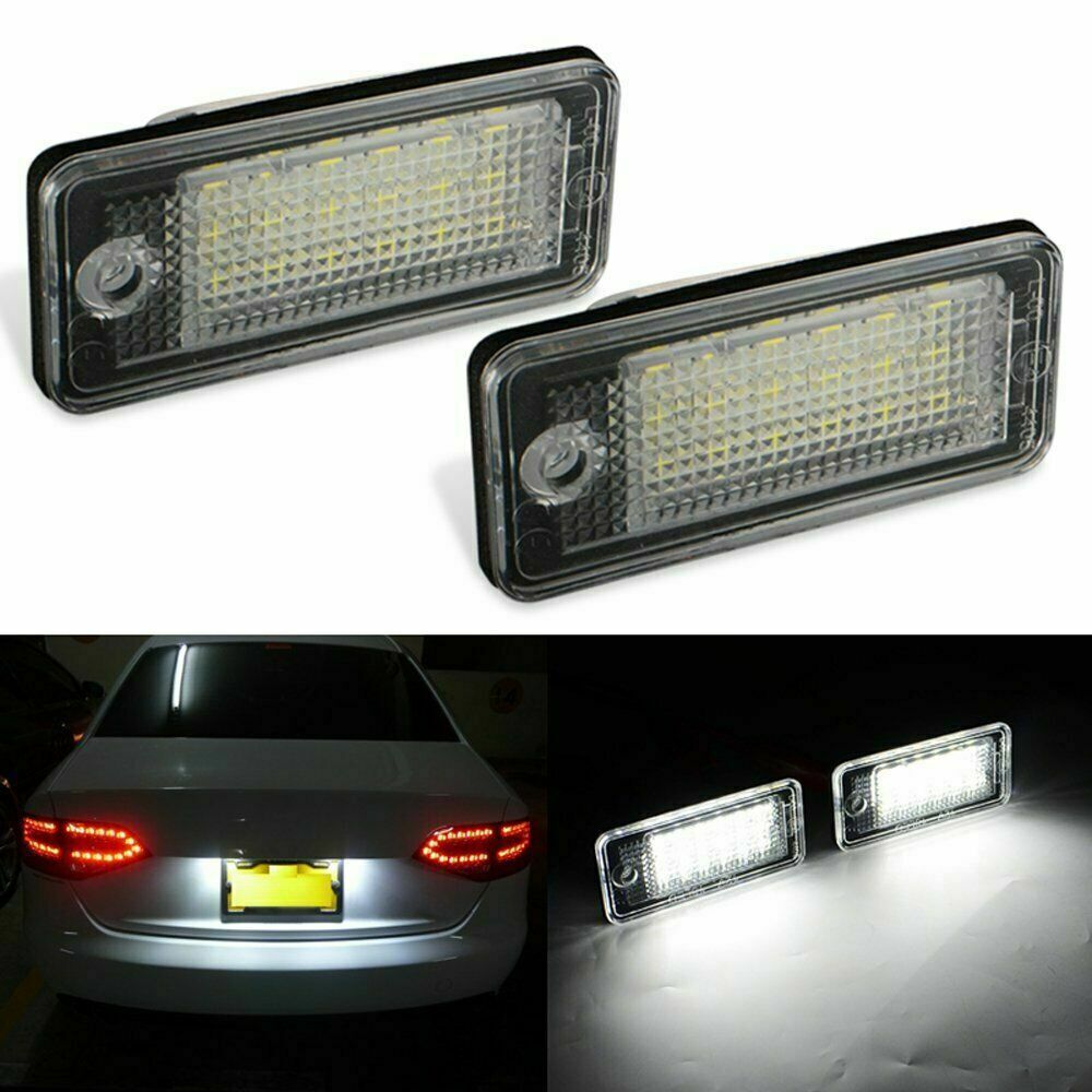 LED license plate lighting for Audi A3 8P S3 for A4 B6 B7 for A6 S6 for A8 Q7 pair