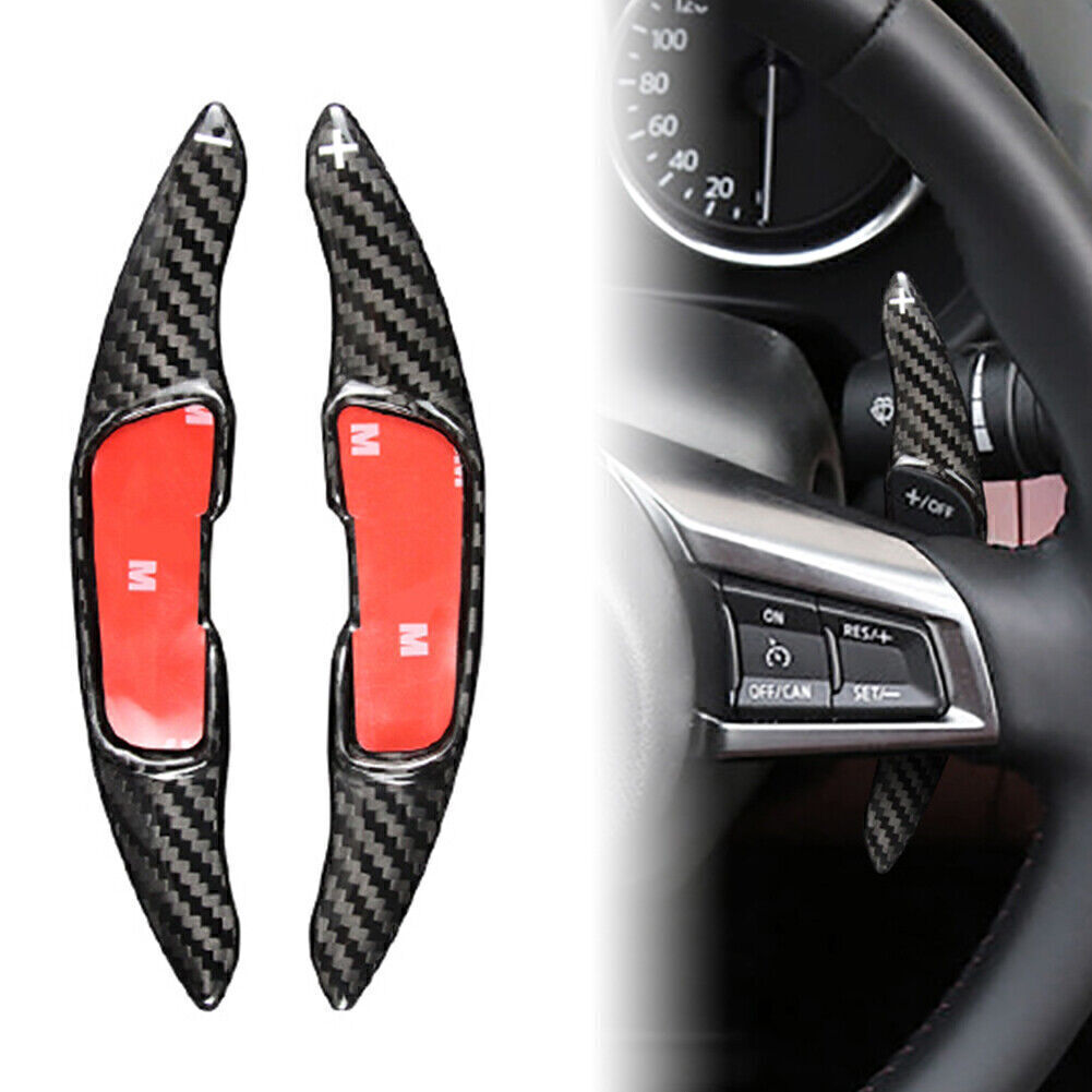 Steering Wheel Shifter Paddle Shift Carbon Fiber Trim Fit for Mazda CX5 CX3 6 3 Pair