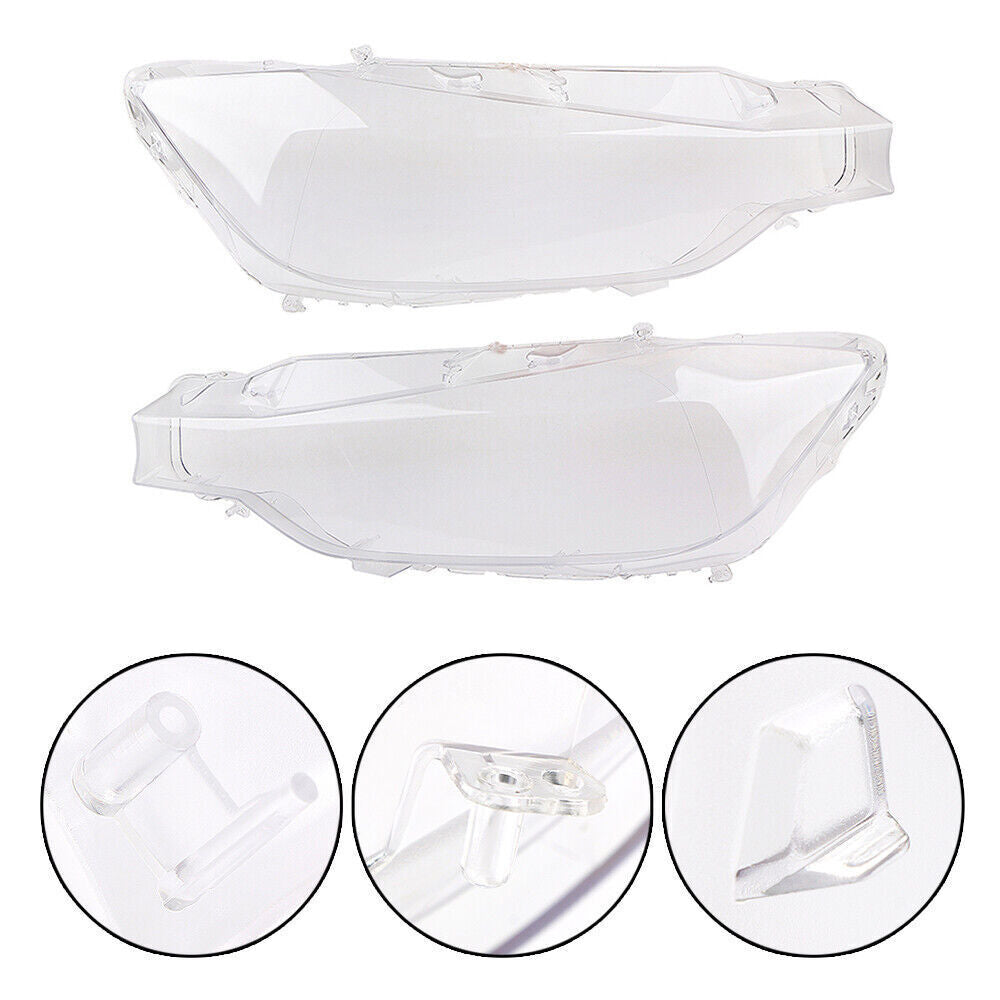 Pair Clear Headlight Cover Headlamp Lens Shell for BMW F30 3 Series 2012-2015