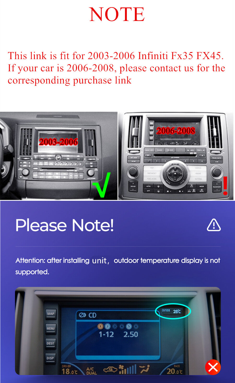 9.7 Android 11 Stereo Radio Nav Head Unit WIFI for Infiniti FX35 FX45 2003-2006