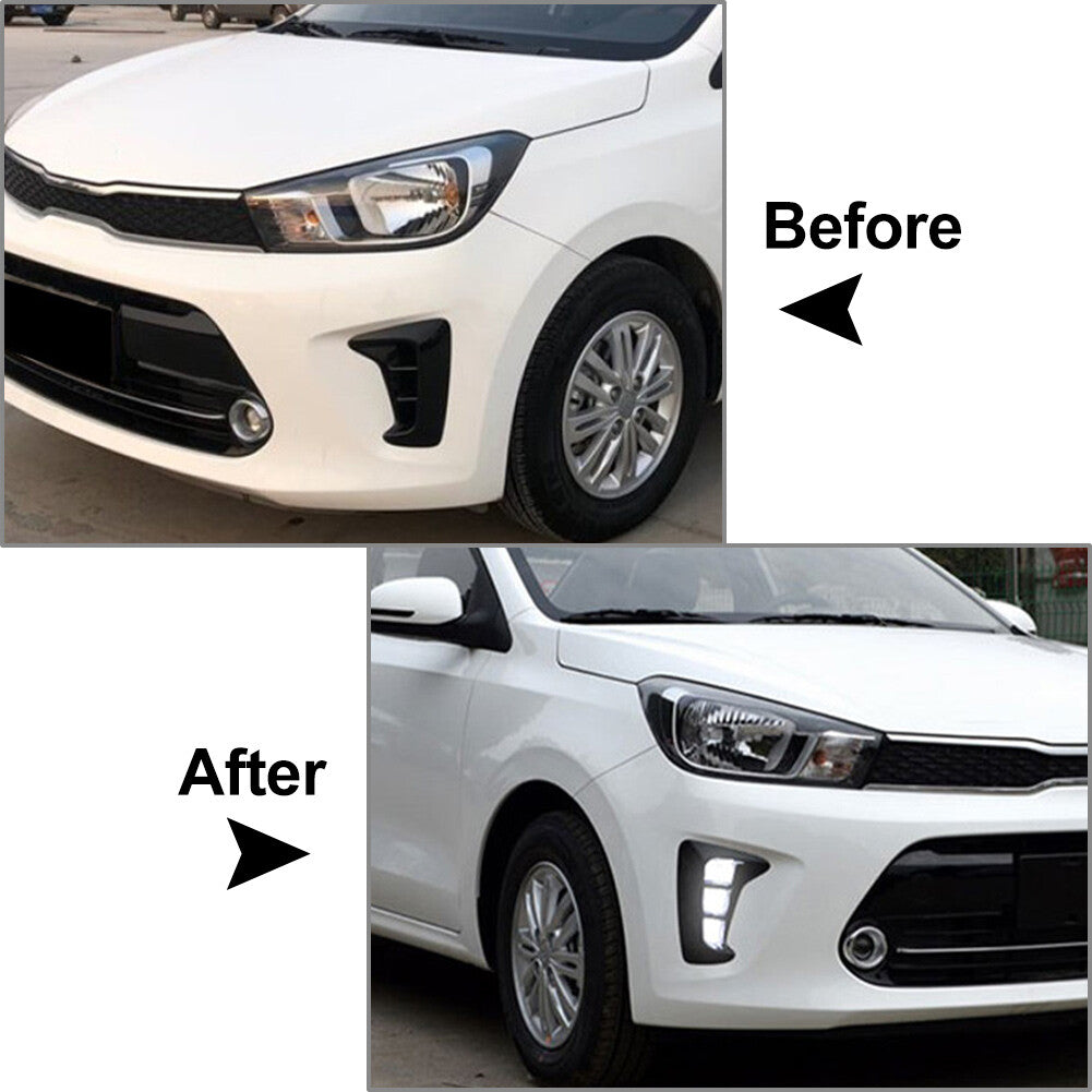 DRL LED Daytime Running Light Bumper Fog Lamp for KIA PEGAS 2018-2023