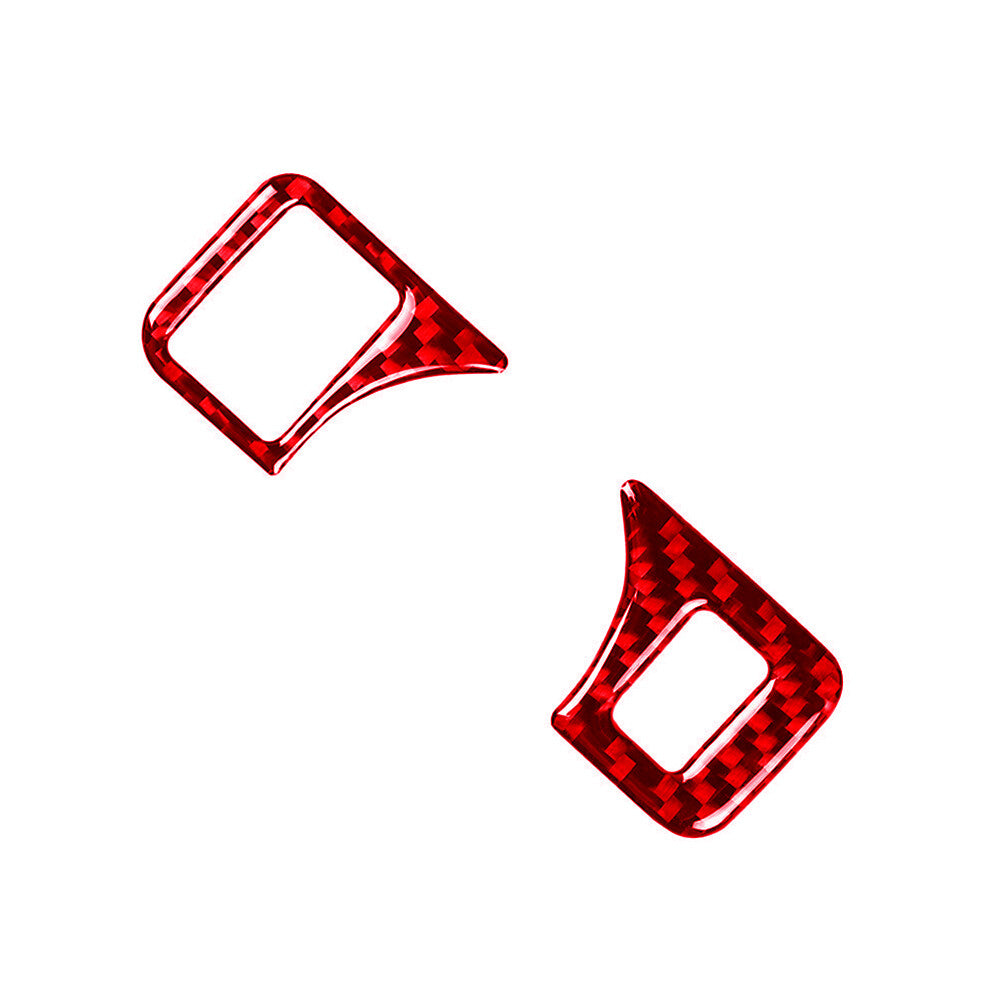 Red Carbon Fiber Headlight Button Trim for Mercedes-Benz A B C E CLA GLA Type C
