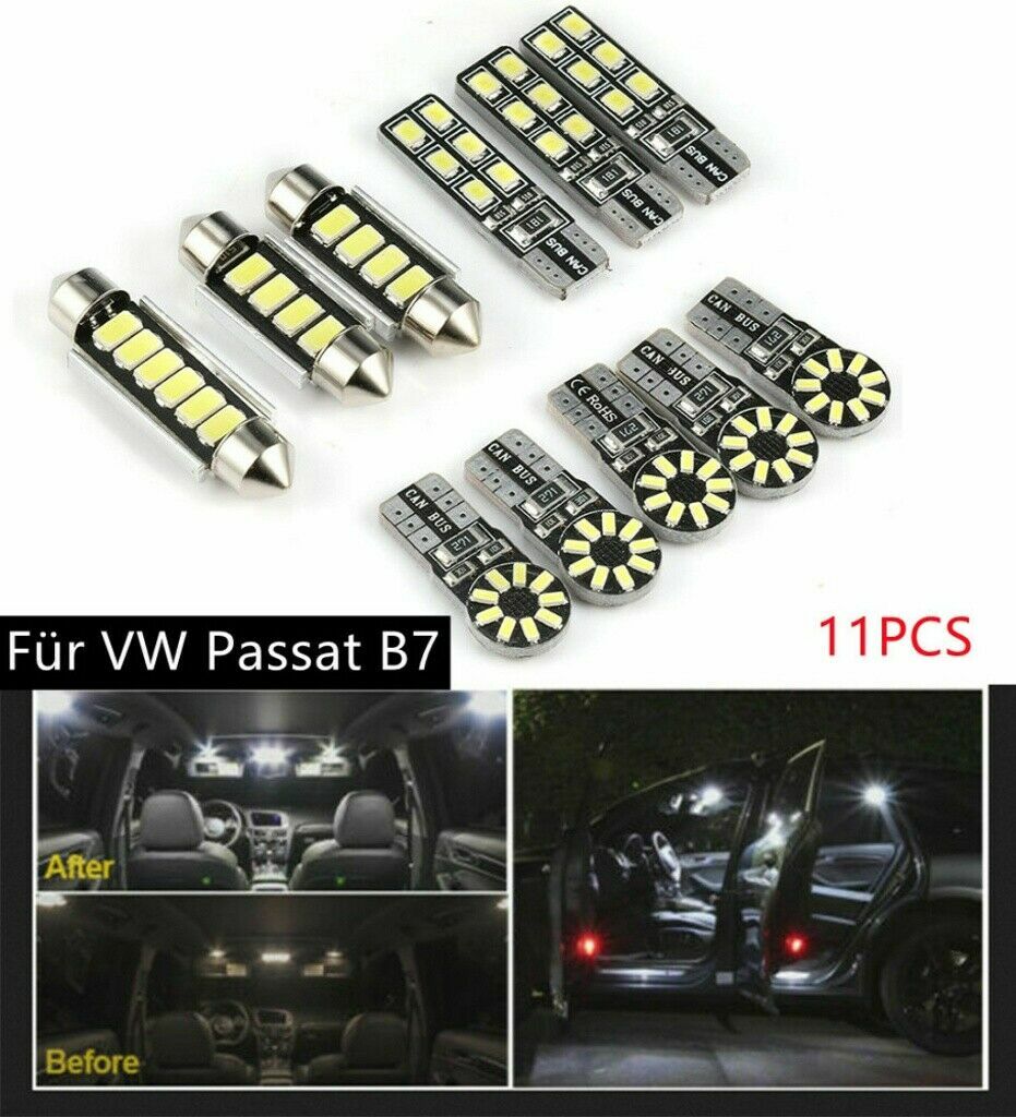 11x for VW for Passat B7 Limo variant interior lighting LED white complete