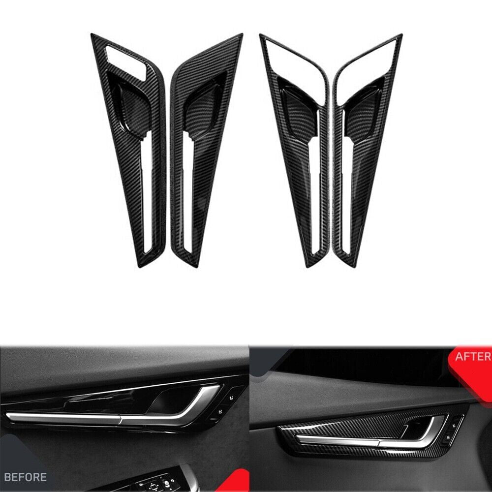 for Kia EV6 2022 2023 Carbon Fiber ABS Interior Door Handle Bowl Cover Trim 4Pcs