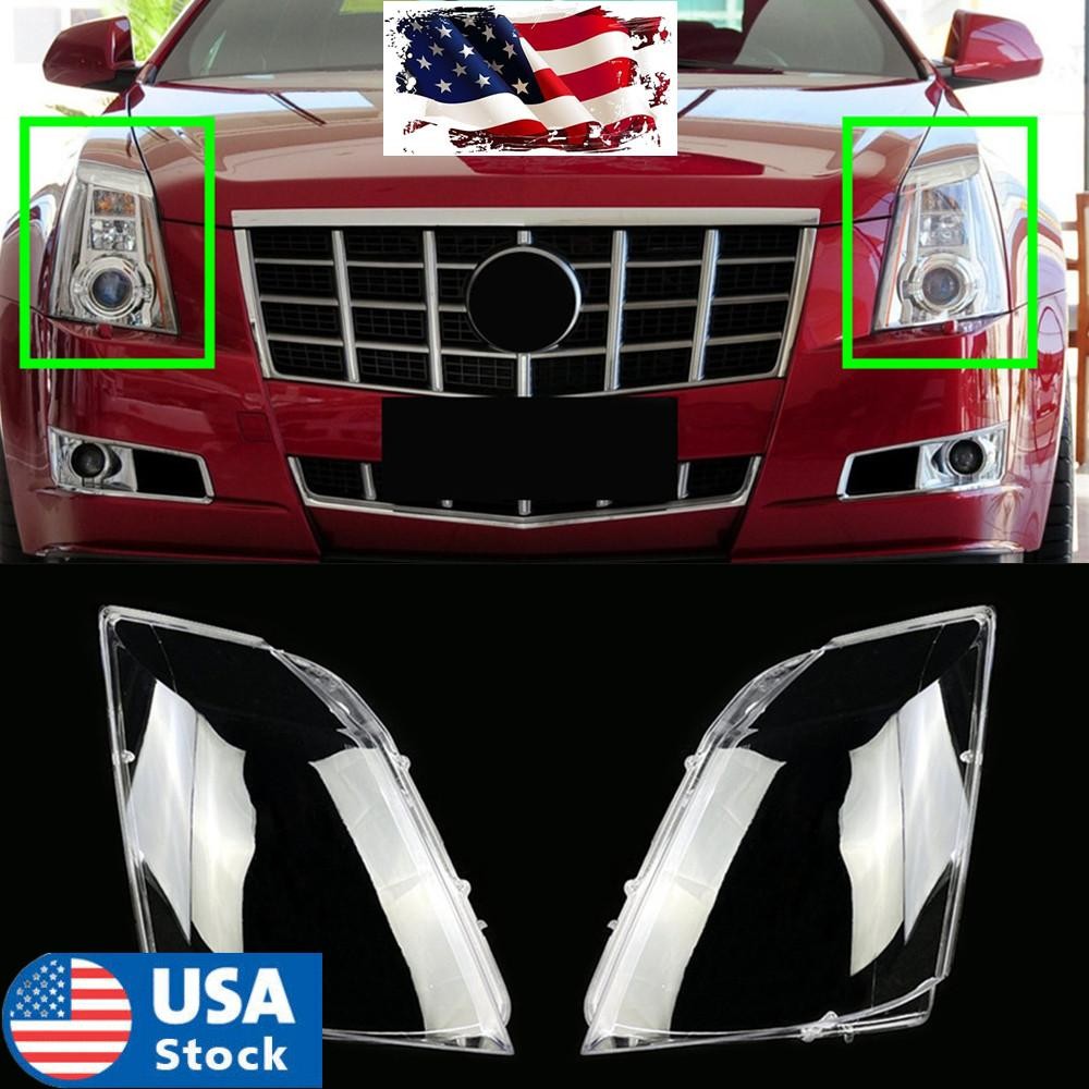 New High Quality Guaranteed Pair Headlight Lens Cover for Cadillac CTS 2008-2013
