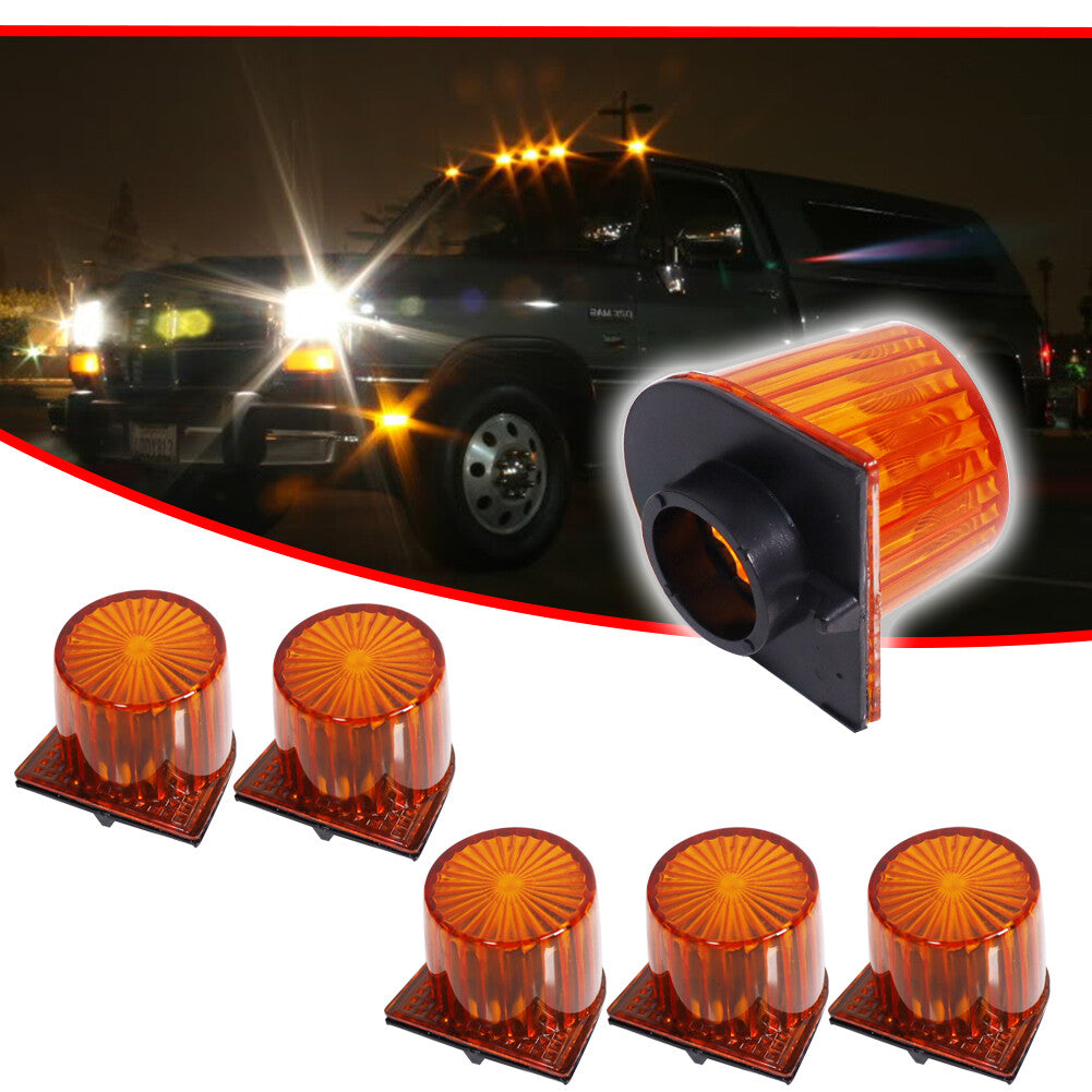5-Pack Amber Cab Marking Roof Gap Light Lenses for 1984-1993 for Dodge 3738011
