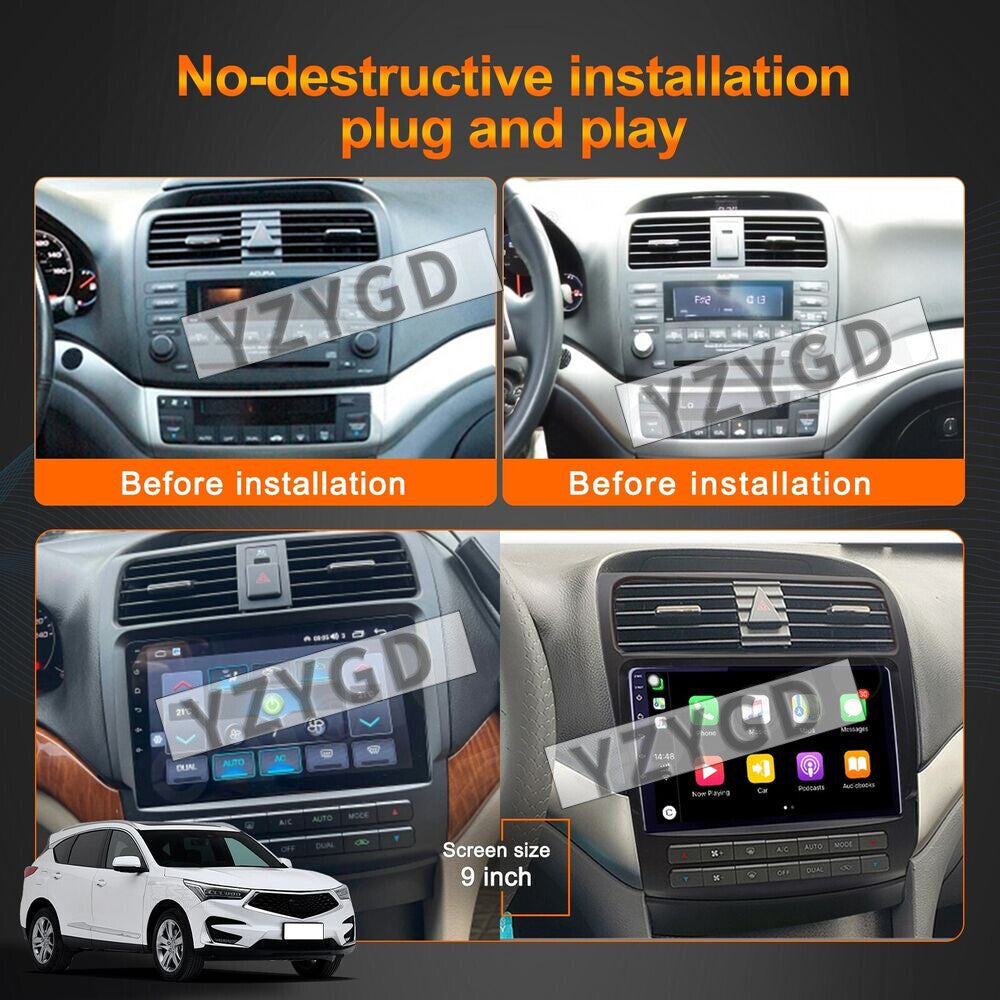 for Acura TSX 2004-2008 Android Car Radio Carplay Stereo Receiver 128GB Screen