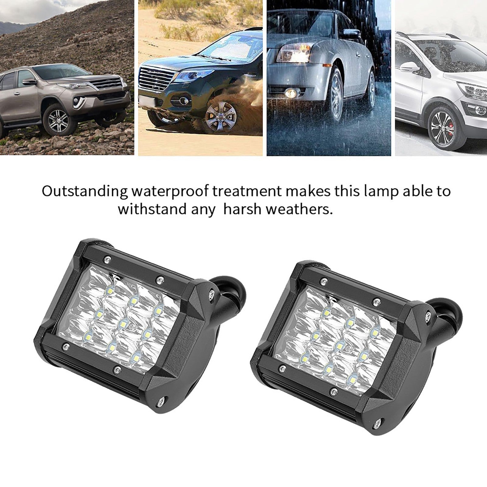 Universal LED Work Light 1 Pair 4inch 4-Row 36W LED Working Light Bar Driving
