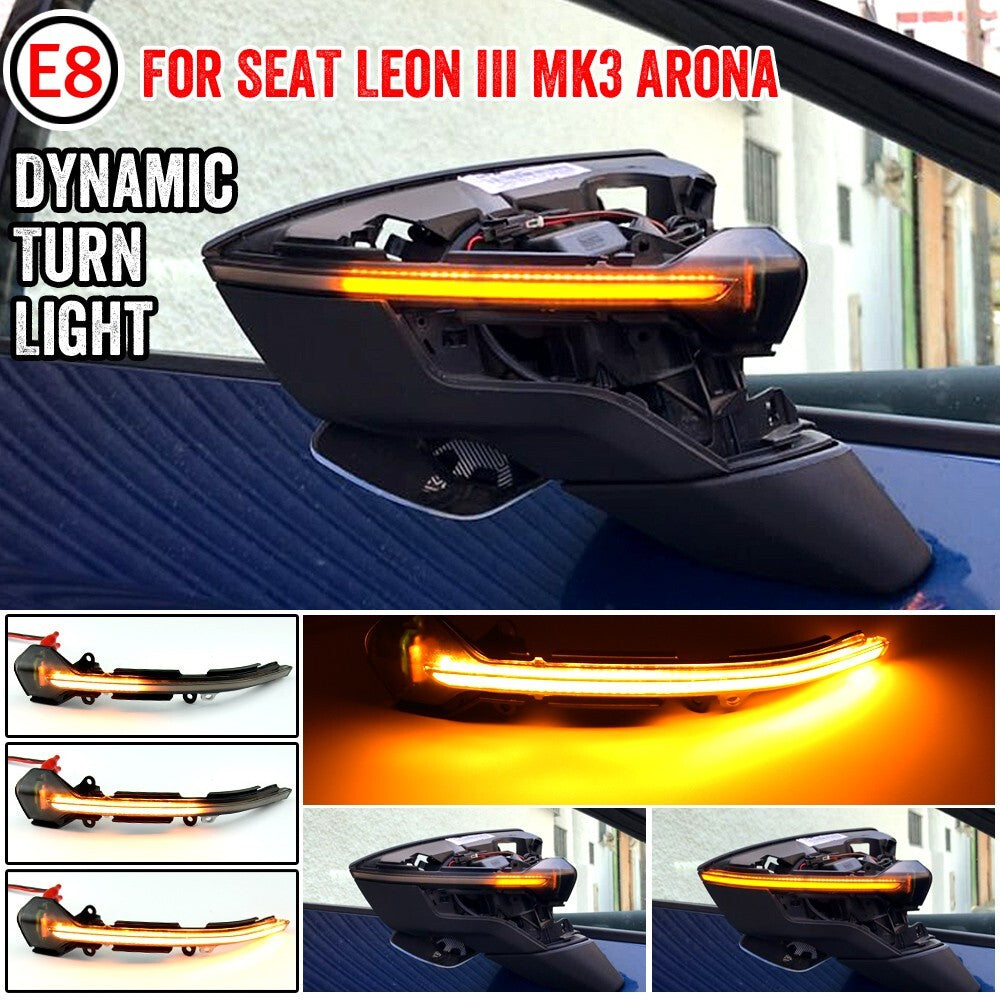 Dynamic Side Turn Signal Light for SEAT Leon 5F Arona KJ7 Ibiza 6F 2013-2019