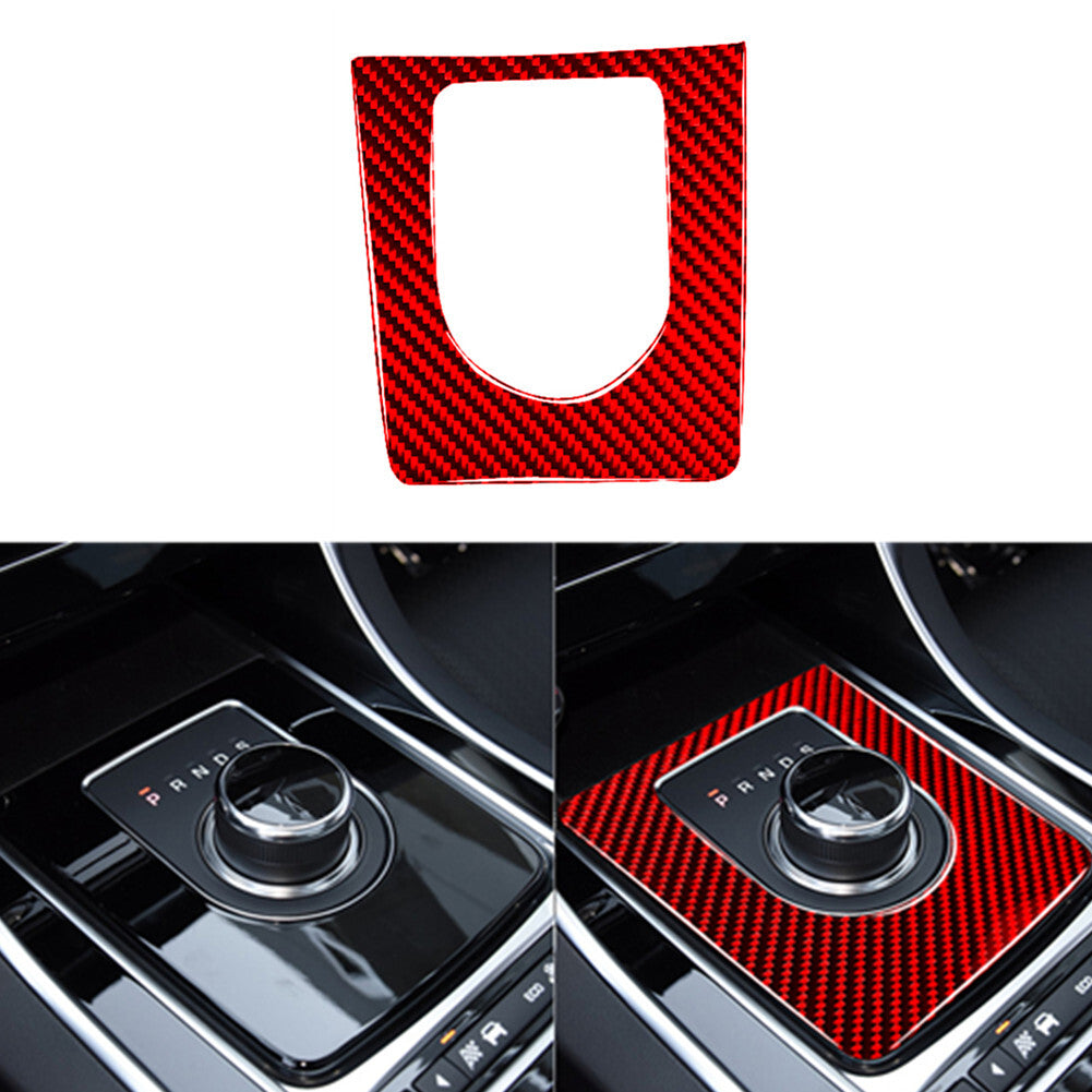 Red Carbon Fiber Gear Shift Outer Frame Cover for Jaguar F-PACE XE XF 2016-2020