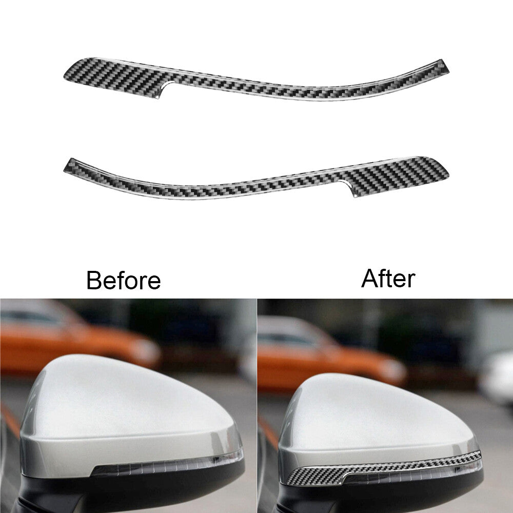 for Audi for A4 B9 17-19 Carbon Fiber Rearview Mirror Anticollision Strip Cover Trim